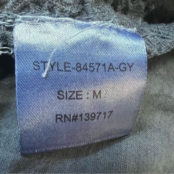 Boho Tunic Lace Trimmed Stonewashed Navy Medium Crosstree Lane - Picture 7 of 8